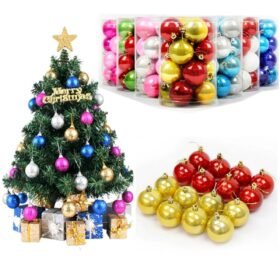 Goldenrod 16PC 6/4CM Christmas Trees Xmas Hanging Balls Bauble Party Decorations Ornaments