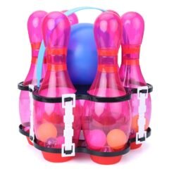 Violet Red Children Plastic Funny Bowling Kindergarten Leisure Sports Entertainment Bowling Set Puzzle Toy with Sound & Lights