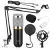 Dark Slate Gray BM800 Pro Condenser Microphone Kit Studio Suspension Boom Scissor Arm Stand with Fliter