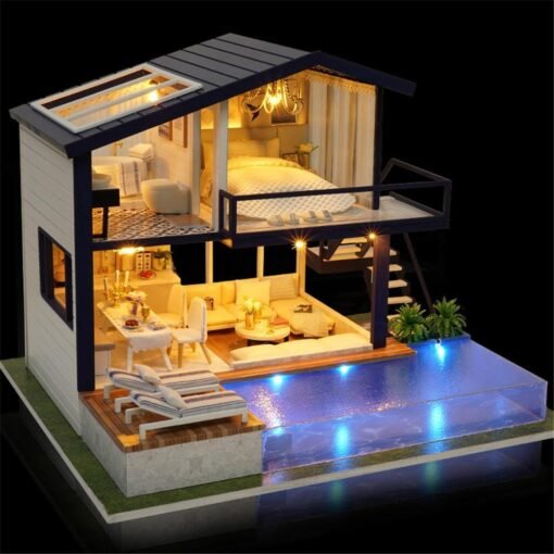 Cuteroom A-066 Time Apartment DIY Doll House With Furniture Light Gift House Toy - Toys Ace