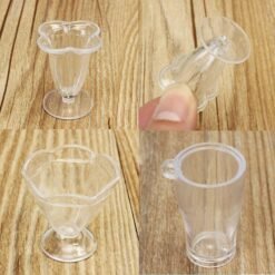 Tan DIY Mini Cup Creamy Soil Sticks Goblets Sticky Minerals Mini Transparent Plastic Cooking