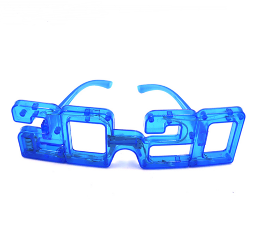 Dodger Blue Led Glasses Flashing Light Glasses New Year 2020 Shape Light Up Christmas Holiday Party Decorations Props