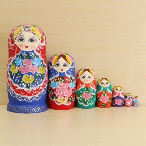 Matryoshka Set of 7 Nesting Dolls Madness Russian Wooden Dolls Toy - Toys Ace