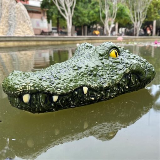 Dark Olive Green MX 0030 2.4G 4CH Electric RC Boat Simulation Crocodile Animal Vehicles RTR Model Toy