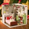 Wooden Bedroom DIY Handmade Assemble Doll House Miniature Furniture Kit Education Toy with LED Light for Collection Birthday Gift - Toys Ace