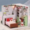 Wooden Bedroom DIY Handmade Assemble Doll House Miniature Furniture Kit Education Toy with LED Light for Collection Birthday Gift - Toys Ace