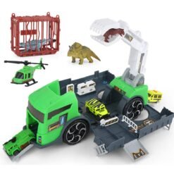 Medium Sea Green Dinosaur Inertia Parking Lot Kids Toy Storage Tractor Vehicle Car Dinosaur Models Educational Children's Gift Toy