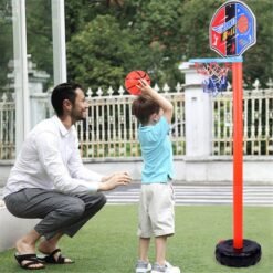 Sky Blue Adjustable Mini Basketball Hoop Stand Outdoor Indoor Sports Games Kids Toy Gifts