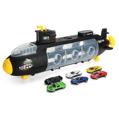 Dark Gray Alloy Inertia Shark Artillery Submarine Vehicle Set Diecast Car Model Toys for Kids Gift