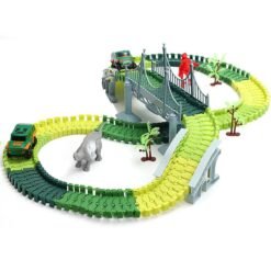 Light Goldenrod Dinosaur Race Track Car Toy Set Puzzle Rail Model DIY Assembly