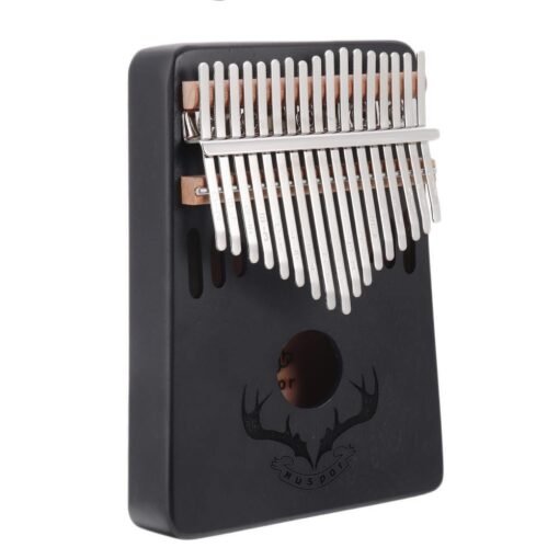Dark Slate Gray Muspor 17 Key Mahogany Kalimba Extra Sound Holes Design Finger Thumb Piano Mbira Musical Instrument With Tuner Hammer Piano Bag