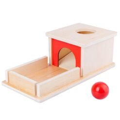 Orange Red Montessori Object Permanence Box Wooden Permanent Box Practical Learning Educational Toy for Kids Gift