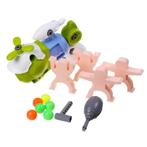 Light Pink DIY Disassembly Dinosaur/Airplane Guns Play Set Model Blocks Assemble Educational Toy for Kids Gift