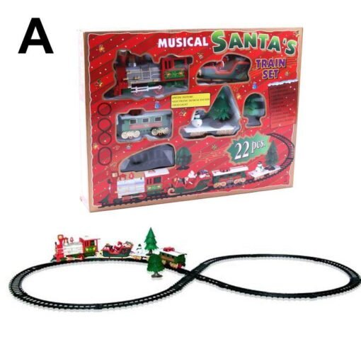 Maroon Christmas Electric Rail Car Small Train Children's Electric Educational Car Toys