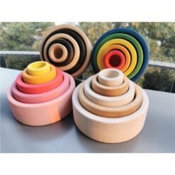 Rainbow blocks stacking bowl - Toys Ace