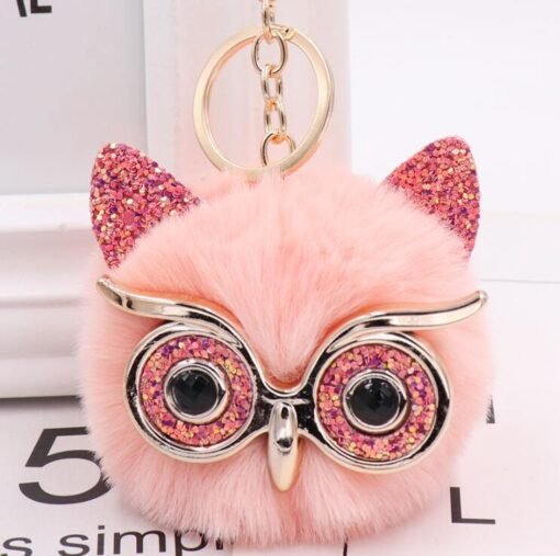 Lovely Owl Plush Doll Kids Favors Fur Ball Key Chain - Toys Ace