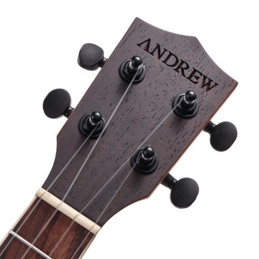 Dim Gray Andrew 23 Inch Acacia High Molecular Carbon String Log Color Ukulele for Guitar Player