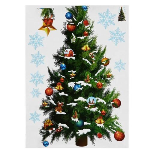 Dark Green Christmas Party Home Decoration Removable Green Christmas Tree Wall Stickers For Kids Children Toys