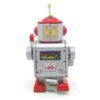 Dark Gray Classic Vintage Clockwork Wind Up Robot Kids Children Reminiscence Tin Toys With Key