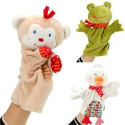 Cute cartoon animal hand puppet Monkey frog duck Plush toy doll baby Comforting towel - Toys Ace