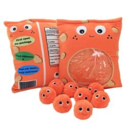 Orange Cheesy Stuffed Plush Soft Puffs Dolls Toy for Baby Gift (Orange) - Toys Ace