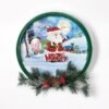 Light Steel Blue Christmas Party Home Decoration Snow Music Wreath Ornament Toys For Kids Children Gift
