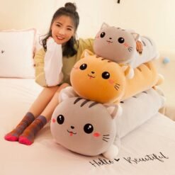 Foreign Trade Export Plush Toy Online Store Lying Down Happy Cat Pillow - Toys Ace
