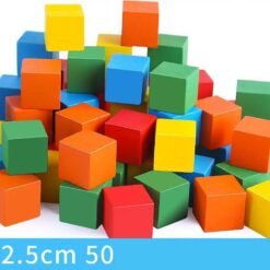 Cube Building Block Mathematics Teaching Aid Set Wood Square Puzzle Small - Toys Ace
