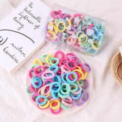 Korean Version Of Seamless Hair Rope Color Hair Tie Children Towel Ring Seamless Candy Color Female Rubber Band 100 Pieces Boxed - Toys Ace