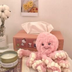 Nordic Soft Cute Pink Girl Heart Cute Octopus Doll Plush Toy Soothing Doll (Pink) - Toys Ace