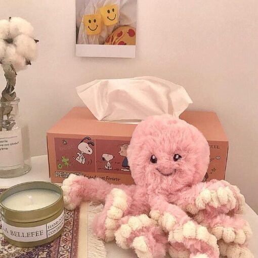Nordic Soft Cute Pink Girl Heart Cute Octopus Doll Plush Toy Soothing Doll (Pink) - Toys Ace