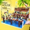 Blocks Bricks Old Fishing House Series Captain's Wharf Toys For Kids Christmas Gifts (Green) - Toys Ace