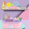 Kids Girls Kitchen Sink Pretend Play Toys Set Real Working Faucet & Washing Tools - Toys Ace