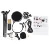 Black BM800 Professional Condenser Microphone Sound Audio Studio Recording Microphone System Kit Brocasting Adjustable Mic Suspension Scissor Arm Filter