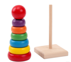 Children's educational wooden toys Rainbow Tower Jenga Stacks high - Toys Ace