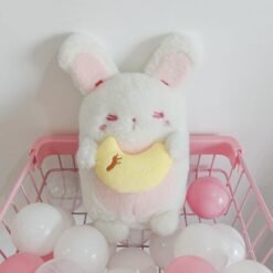 Tan Girly Heart Cute Rabbit Plush Toy Doll Pillow