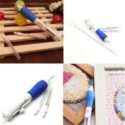 Saddle Brown Magic Props Plastic DIY Embroidery Pen Set Clothes Punch Needle Sewing Accessories Toys Kids Gift