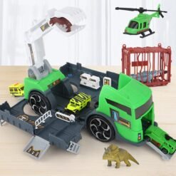 Medium Sea Green Dinosaur Inertia Parking Lot Kids Toy Storage Tractor Vehicle Car Dinosaur Models Educational Children's Gift Toy