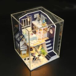 Hoomeda M041 DIY Doll House Shining Star With Cover Miniature Furnish Music Light Gift Decor Toys - Toys Ace