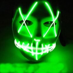 Forest Green Halloween Ghost Slit Pleasure Luminous Light EL Line Mask Fashion Mask Clothing Mask Party