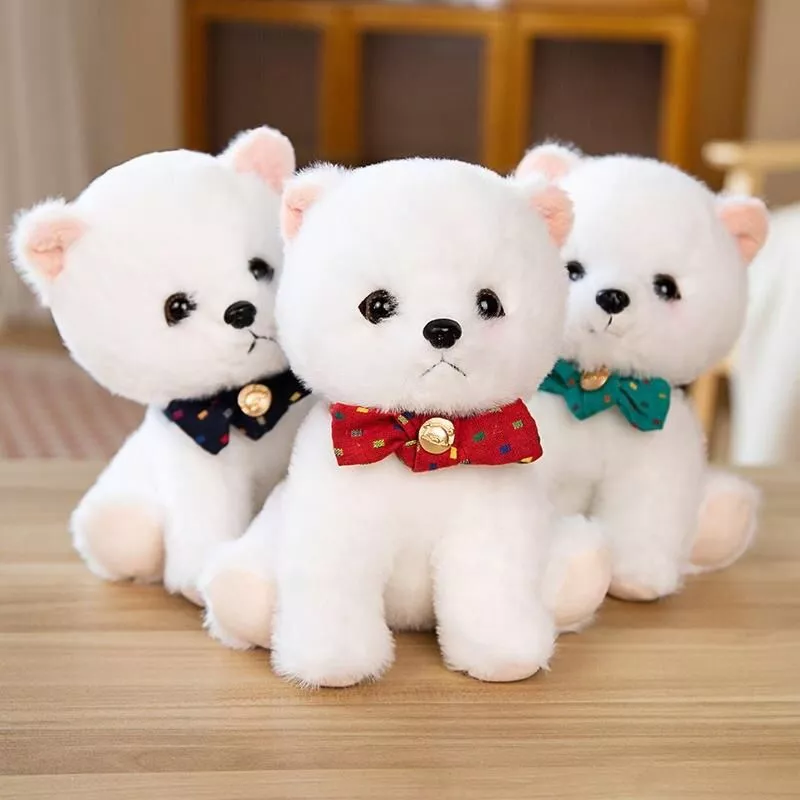 Fluffy Lifelike Pomeranian Dog Plush Stuffed Toy Red Puppy Animals Baby Appease Kids Dolls Birthday Christmas Day Gift