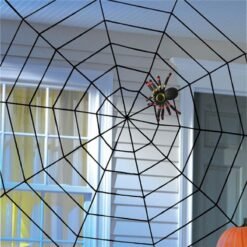 Lavender Halloween Party Decoration Supply Black Spider Web With Spider Honor Props Toys