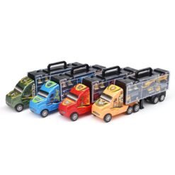 Firebrick Alloy Trailer Container Car Storage Box Diecast Car Model Set Toy for Children's Gift