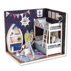 Cute Room Wooden DIY Handmade Assemble Miniature Doll House Kit Toy with LED Light Dust Cover for Gift Collection - Toys Ace