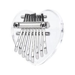 White Smoke Mini 8 Keys Heart-shaped Kalimbas Transparent Piano Crystal Acrylic Thumb Piano for Kids Adults Beginners Profesisonals