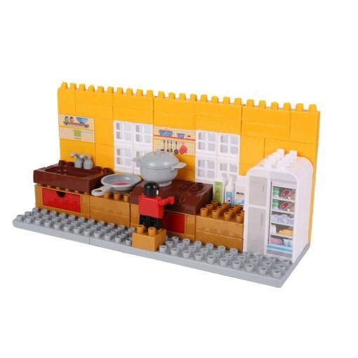 Goldenrod Goldkids HJ-35001B 95PCS Kitchen Series Color Box DIY Assembly Blocks Toys for Children Gift