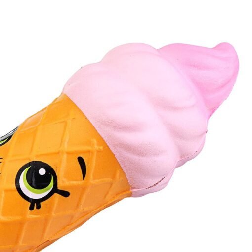 Squishy Pen Cap Smile Face Ice Cream Cone Slow Rising Jumbo With Pen Stress Relief Toys Student Office Gift - Toys Ace