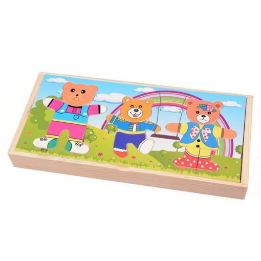 Children's wooden puzzle bear dressing (Bears) - Toys Ace