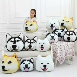 Gray Manufacturers selling God annoying dog 3D creative head pillow cushion Ha J Chiesa Moyer dog wholesale custom hand warmer