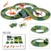 Dark Olive Green Dinosaur Dino World Childrens Flexible Race Car Track Toys Construction Play-Set Toy